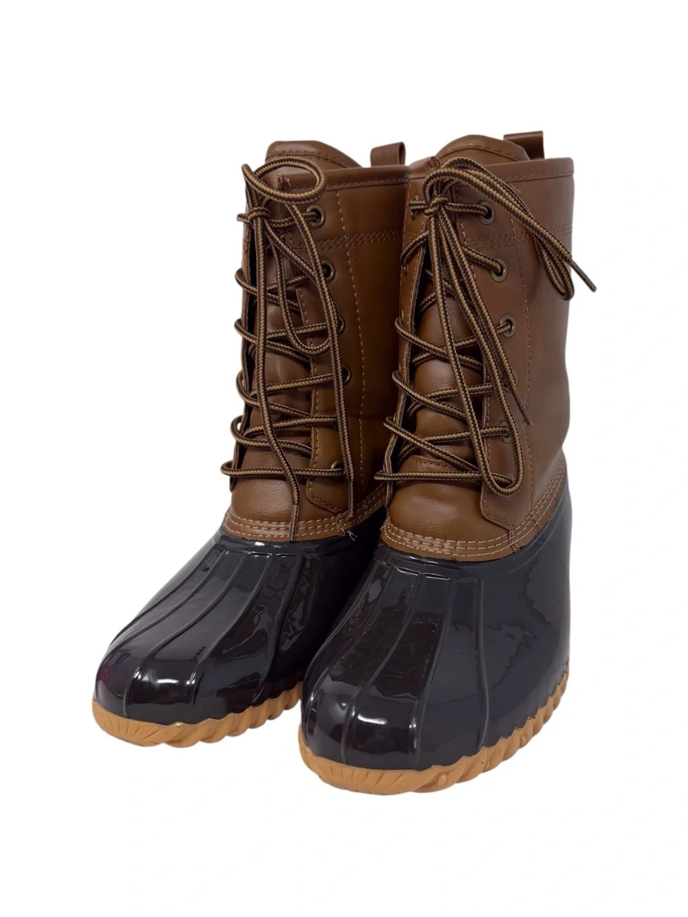 Sporto The Original Duck Boot Tan Brown Ariel Rubber Rain Boot Women’s Size 8